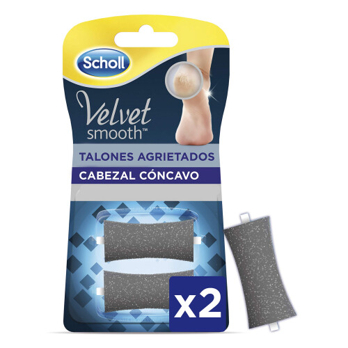 Scholl Lime VELVET SMOOTH pour remplacement de talons fissurés 2 unités