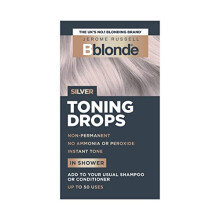 Bblonde Silver Toning Drops - Non-Permanent Silver Hair Toner, Refresh & Maintain Blonde Hair Dye, Add Drops in Shower with Shampoo or Conditioner, 50