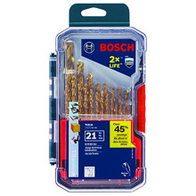 BOSCH TI21A 21-delige Set Titanium Nitraat Coated Metalen Boorbits met Koffer