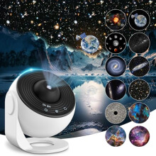 Planetarium Star Projector, Mexllex Realistic Galaxy Light Projector with 12 Planet Discs, Starry Sky Night Light Projector Lamp, Moon Night Light for