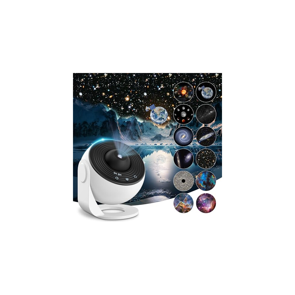 Mexllex Planetarium Star Projector, Realistic Galaxy Projector With 12 Planet Discs, Starry Sky Night Projector Lamp, Moon Night For Light