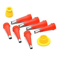 Universal Integrated Rubber Nozzle Tool Kit, Stainless Steel Caulking Nozzle, Reusable Easy Caulking Rubber Nozzle Tool Kit with Base - Durable