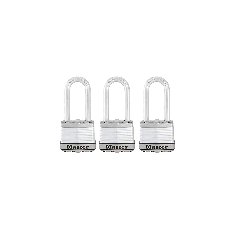 Heavy Duty Padlock, Security level 8/10, Outdoor, Keyed, Laminated Steel, Weatherproof, Long Shackle