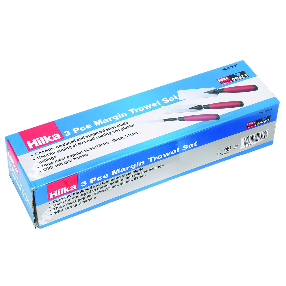 66403003 3 PCE Margin Soft Grip Trowel Set, 51 mm