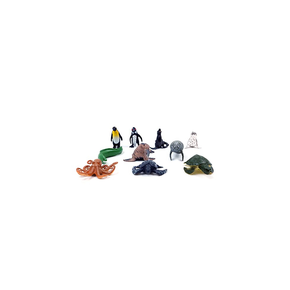 Photos - Bath Toy Sea Creature Toys 10PCS Antarctica Ocean Animal Figurines for Toddlers Kids Sea Life Toy Pack Preschool and Bath Plastic Fis