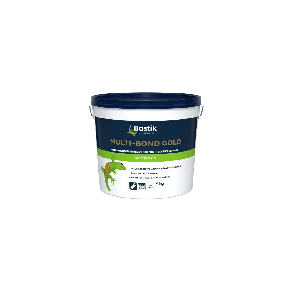 30811894 Multi-Bond Gold Flooring Adhesive, Bonds Most Floor Coverings, Colour: Off-White, Size: 5kg
