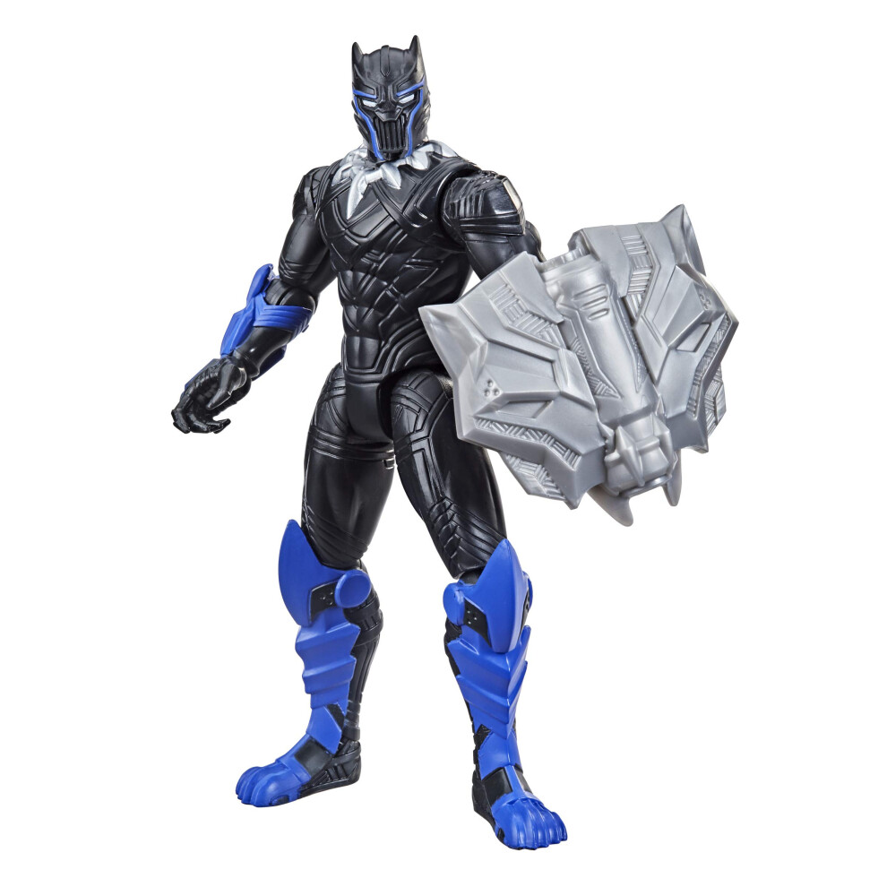 Marvel Mech Strike 15-cm-scale Action Figure Toy Black Panther and Battle Accessory, for Children Aged 4 and Up F1667