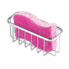 Sink Sponge Holder, Made of Stainless Steel with Strong Suction Cups, Kitchen Soap Holder, Silver