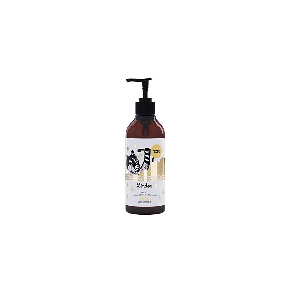 Yope Natural Shower Gel | Natural Linden Flower Extract | Skin Regeneration | Skin Nourishing | Moisturising | For Sensitive Skin | 98% Natural Ingredients