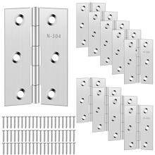 3 Inch Stainless Steel Strong Butt Door Hinge 75 * 50MM Timber Door Hinge(6 Holes) with 60 Screws Used in Small Furniture Hardware Cabinet Closet