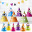 PartyDeco- Pack of 6 Colorful Cone Caps Customizable Funny Monsters, Assorted, CPP9 1