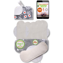 Reusable Sanitary Pads Light Flow, 6-Pack + Bag (S&M) Bamboo Washable Sanitary Pads Eco MADE IN EU; Mini Reusable Period Pads, Cloth Reusable Pads
