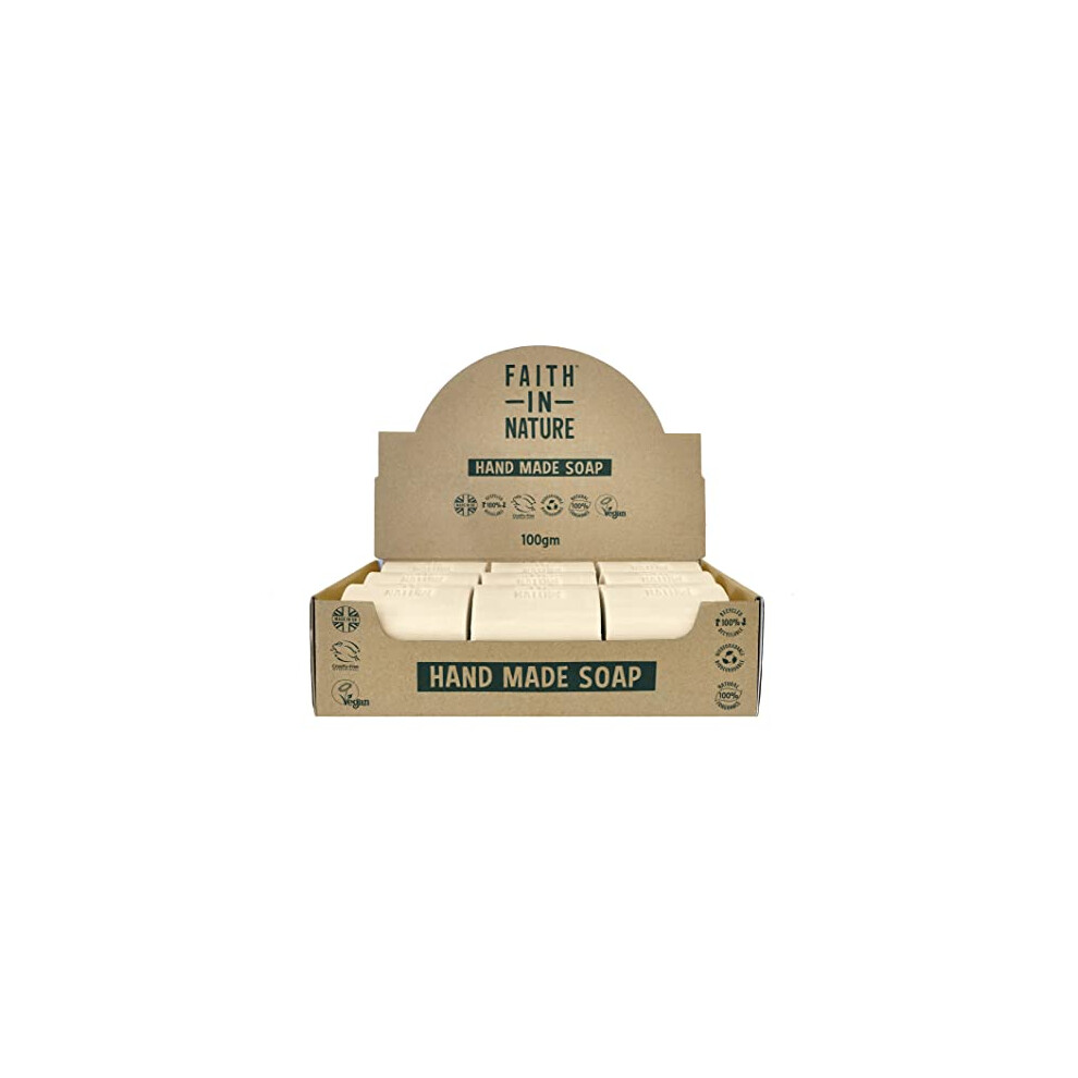 Faith In Nature Natural Hemp Hand Soap Bar Box Set, Restoring, Vegan & Cruelty Free, No Sls Or Parabens, 18 X 100G