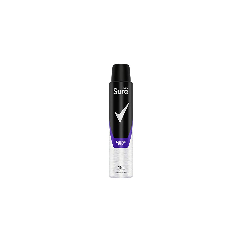 Sure Men Active Dry Anti-Perspirant Aerosol Deodorant For Men For 48-Hour Sweat And Odour Protection 200Ml