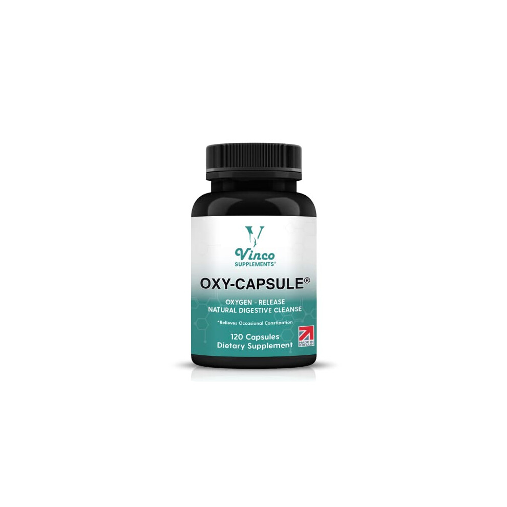 Vinco Supplements Oxy-Capsule Magnesium Compound - Vegan Oxygen Powder Natural Colon Cleanser - Gas Relief, Bloating Relief, Constipation Relief - Intestinal Cleanser