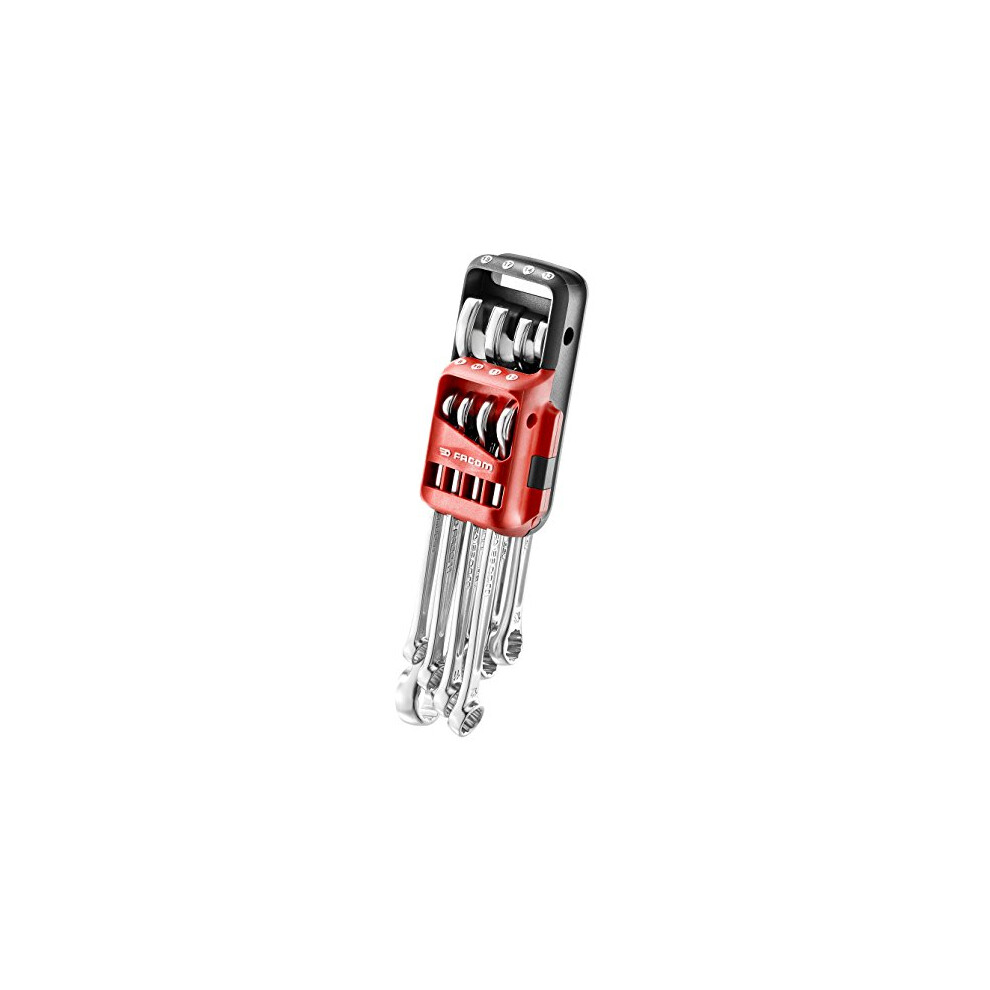 440. JP8 8 Combination Spanner Set with Carrying Case (8/10, 11, 12, 13, 14/17/19 mm Fork) to 15  and Fine – Instant Inventory. Red and Black, Set