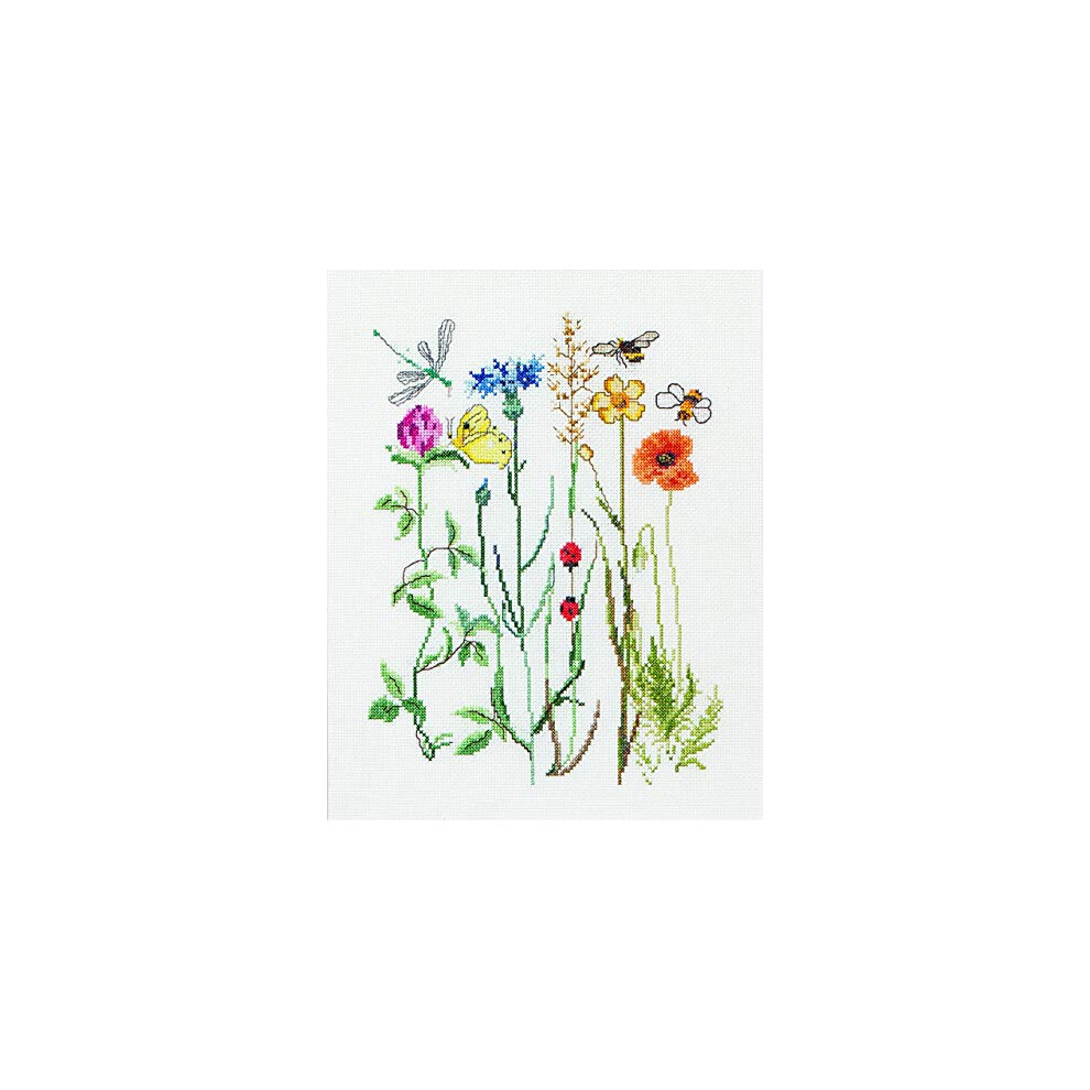 Thea Gouverneur - Counted Cross Stitch Kit - Wildflowers - Aida - 16 Count - Embroidery Kits for Adults - Crafts - DMC Embroidery Threads and Other