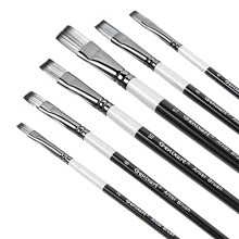 Flat Paint Brushes Set, 6 Pcs Artist Paintbrushes for Acrylic Oil Watercolor Gouache Painting, Premium Nylon Hair Art Paint Brush for Beginners and