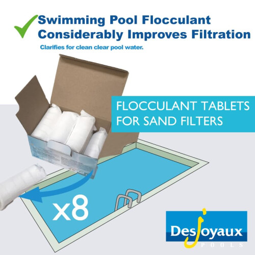 - 1kg Pool Flocculant - 8 Tablets - Water Clarifier - Increase Filter Performance - Premium Quality 2