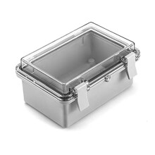 Junction Box Universal Project Enclosure, ABS/PC Alloy Waterproof IP65 Electrical Box Hinged Shell w PC Transparent Cover with Lock 150mm x 100mm x