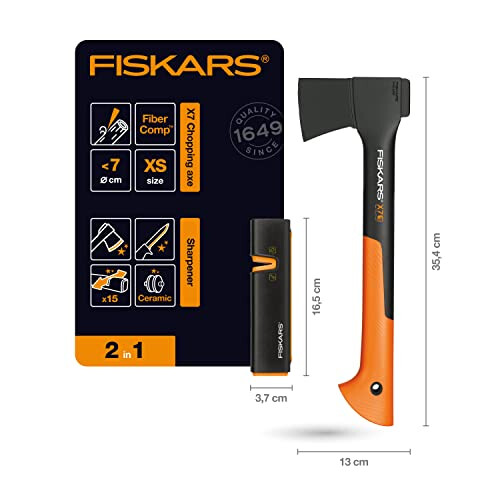 Fiskars Ascia universale X7 + Affilacoltelli e asce Xsharp SET Fiskars 129048 (1020183) 1