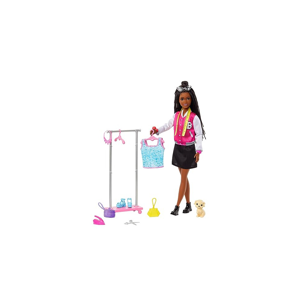 âBrooklynâ Stylist Doll & 14 Accessories Playset, Wardrobe Theme with Puppy & Clothing Rack, HNK96