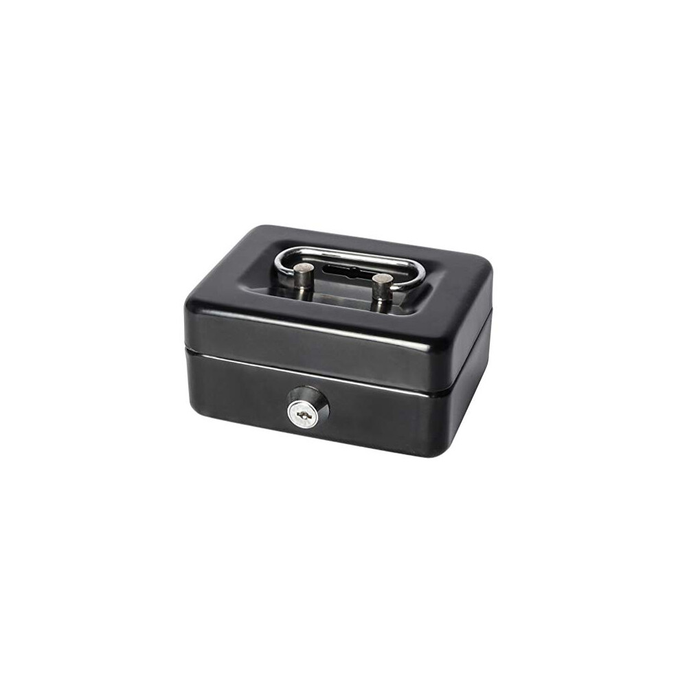 Small Cash Box with Lock and Coin Slot for Kids, Parrency Small Lock Box with Money Tray, 4.9 x 3.7 x 2.3 inch, Black