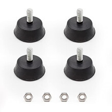 4 Pcs Adjustable Levelling Feet, M6 Thread Rubber Base Adjustable Feet, 32mm Foot Diameter Adjustable Table Foot,for Furniture, Appliances and Small
