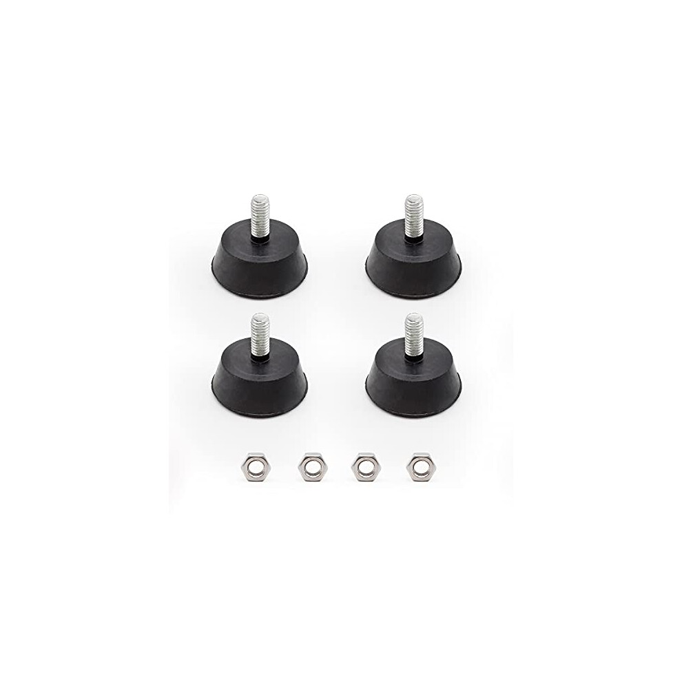 Tianlin 4 Pcs Adjustable Levelling Feet, M6 Thread Rubber Base Adjustable Feet, 32Mm Foot Diameter Adjustable Table Foot,For Furniture, Appliances And Small