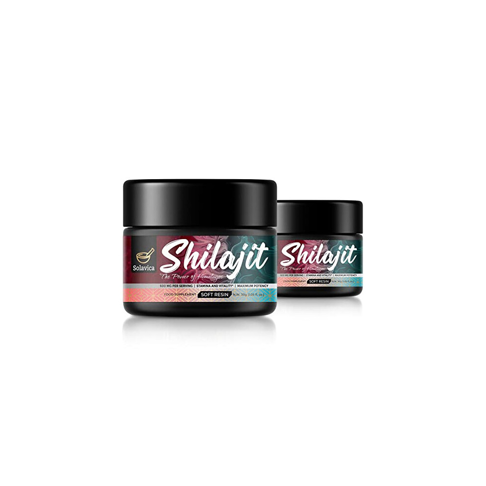 Solavica Shilajit 600Mg Himalayan Shilajit Resin - Maximum Potency Pure Shilajit Resin With Fulvic Acid & 85+ Minerals, Supports Stamina And Vitality, 30 G