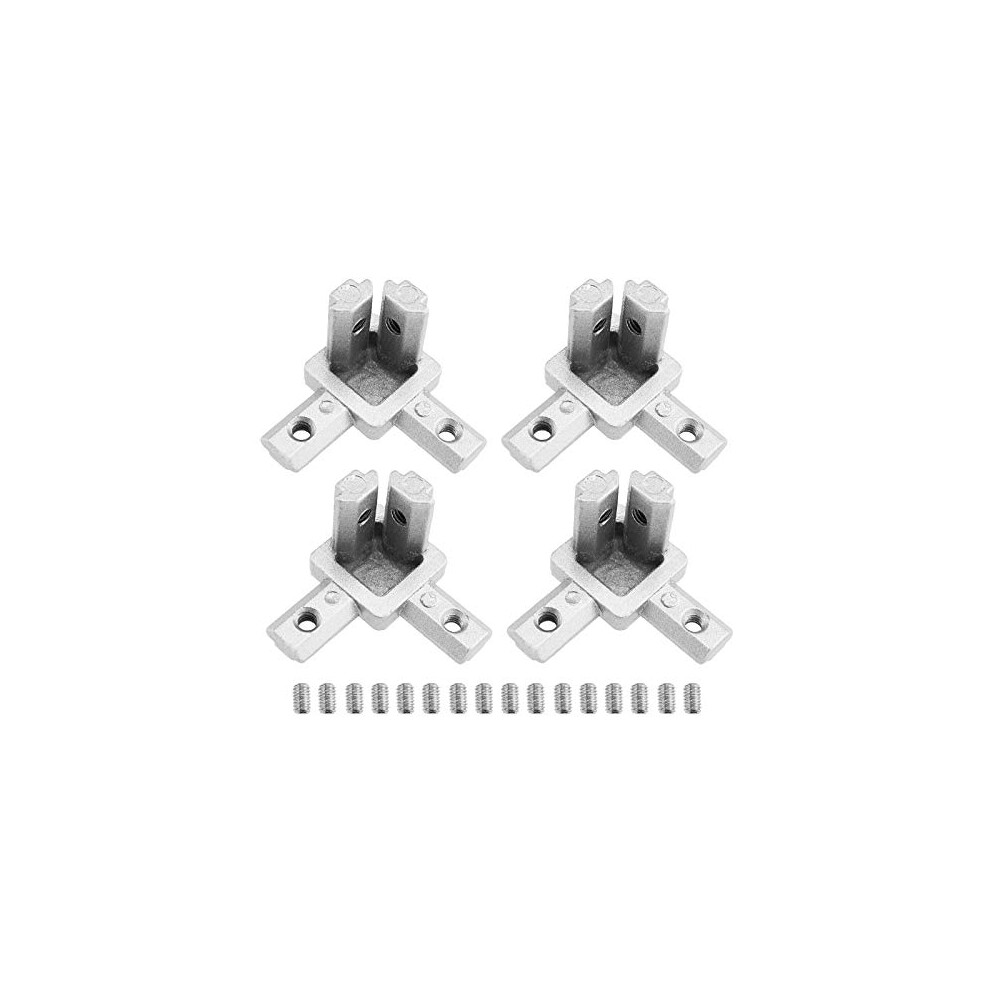 4Pcs 3-Way 2020 Series End Corner Bracket T Slot 2020 Bracket Kit With Screws Aluminum Extrusion Connector For European Standard Aluminum Extrusion 4894669488059