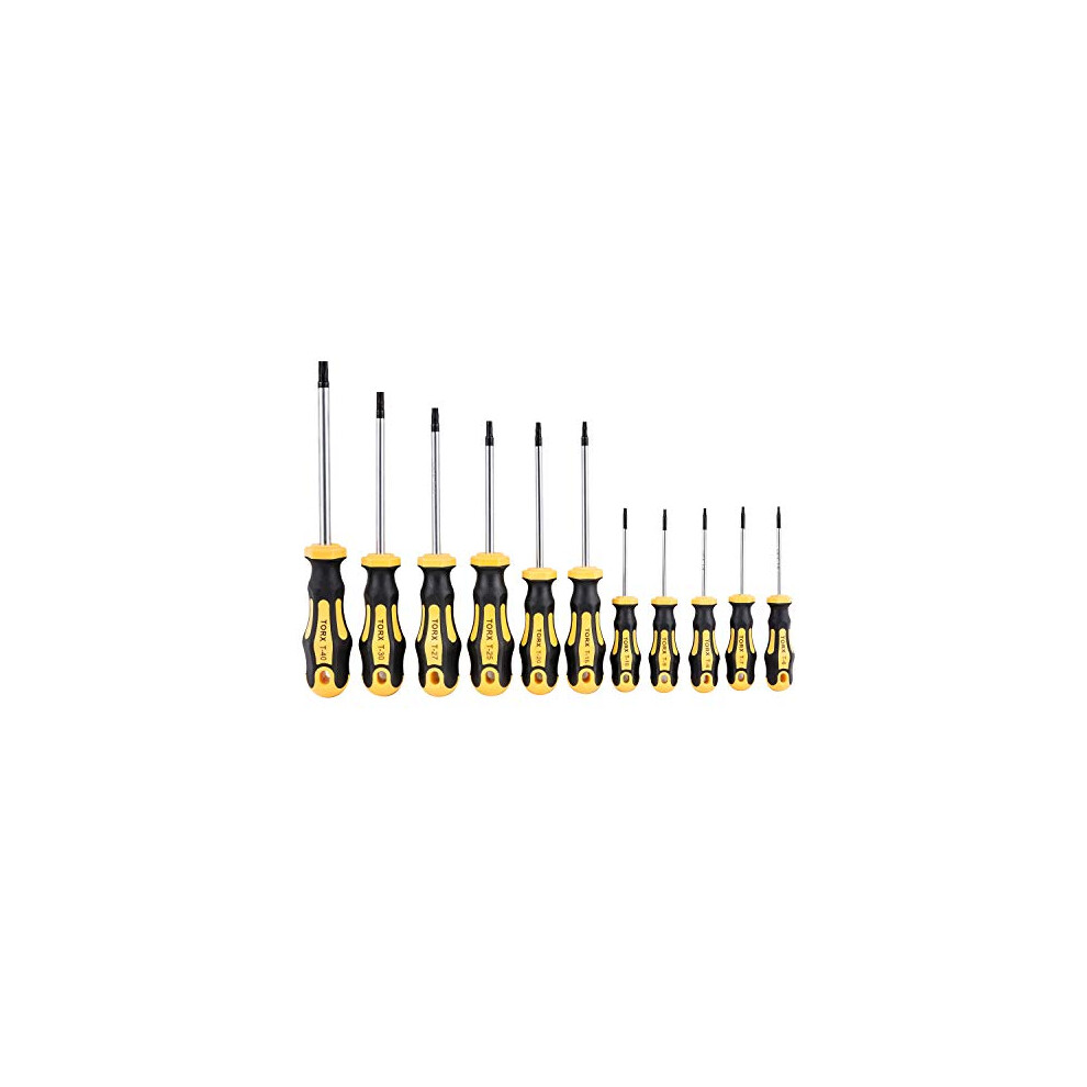 11 Pieces Cr-V Torx Screwdriver Set T6 T7 T8 T9 T10 T15 T20 T25 T27 T30 T40 Star Magnetic Assorted Repair Precision Screwdrivers Set Tools For Torx 607353653992