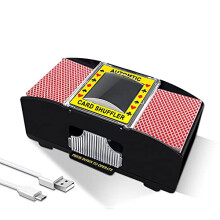 2 Deck Automatic Card Shuffler, USB/Battery Operated Electric Card Shuffler for Family Party Poker/Blackjack/UNO (Card Shuffler for 1-2 Decks)