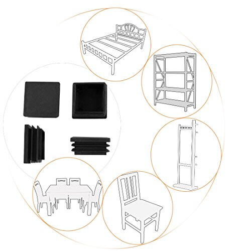 12 Pieces Black Plastic Square Blanking End Caps Inserts 40mm x 40mm 2
