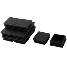 12 Pieces Black Plastic Square Blanking End Caps Inserts 40mm x 40mm