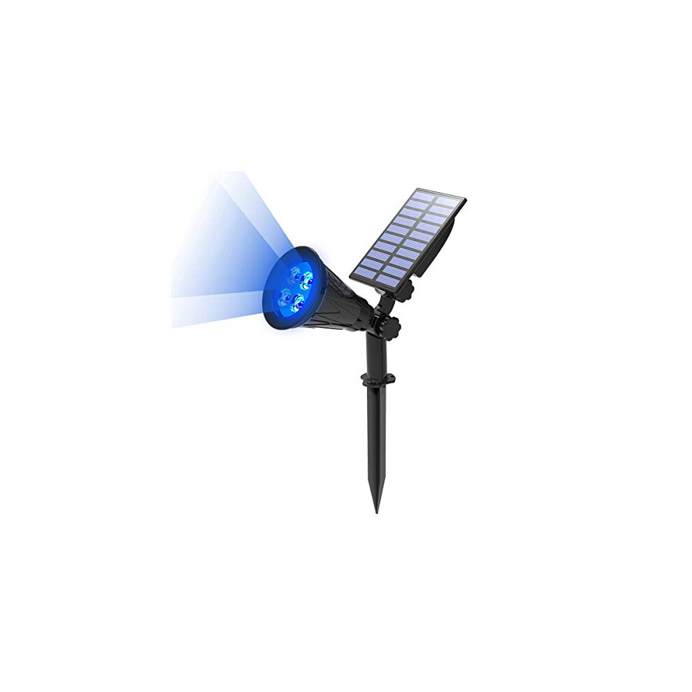 LED Solar Spotlights,4 LEDs Waterproof Solar Powered Security Garden Lights,Auto-on at Night/Auto-Off by Day, 180 Angle Adjustable for Patio,Tree,Deck