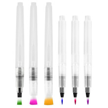 6PCS Watercolour Brush Pens Set,Watercolour Paint Pens with Nylon Brush Tips Water Reservoir Pen with 6 Different Size Brush for Watercolour