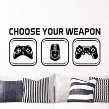 Choose Your Weapon Play Children Room Wall Sticker Mural Vinyl Decal Nursery Kids Gamers Art Teenager Video Game Mural Kids Gaming Living Room Gaming