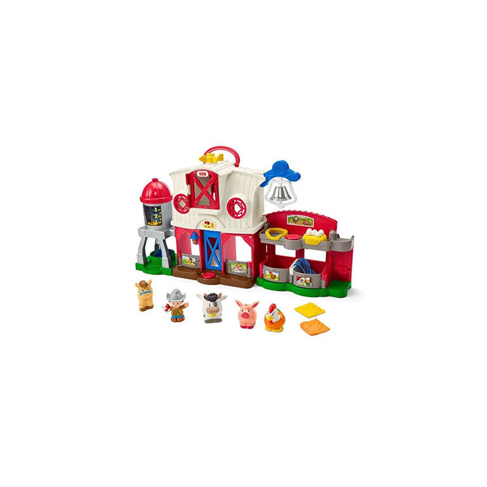 Fisher-Price Little People Caring for Animals Farm - German Edition, interactive playset with Smart Stages learning for toddlers and kids ages 1-5,