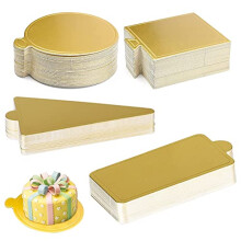 Mini Cardboard Cake Bases, 120 PCS Golden Mini Cake Plate Mousse Cake Boards Dessert Board Base Cake Paper Plates Cupcake Dessert Displays Tray for