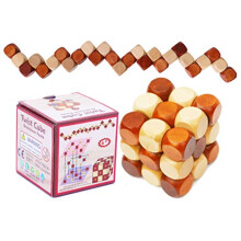 Wooden Twist Cube IQ Puzzle - Wooden Brain Teaser - Brain Teaser Puzzle for Children Teenager Adults - Mens Gift Sets for Him-gifts for Men Who Have
