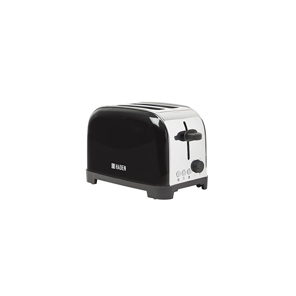 Iver Black Toaster 2 Slice - Compact Design with 6 Browning Settings & Anti-Jam Function - 2 Slice Toaster Wide Slot - Easy to Clean with Removable