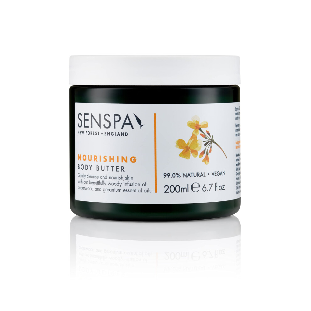 Nourishing Cedarwood Body Butter, Vegan Moisturising Body Butter, 200ml