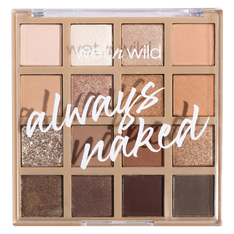 Always Naked Eyeshadow Palette, Blendable Neutral Eye Shadows with Matte, Sparkle, Glitter Finishes for Soft Glam Looks, Nude Eyeshadow Palette with