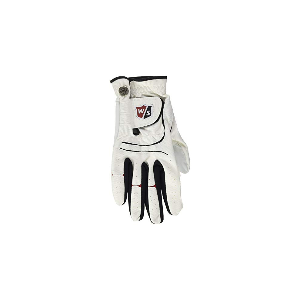 Staff Men's Grip Plus Golf Glove, Right Hand, White, Large