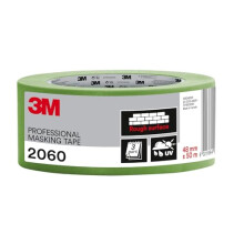 Professional Masking Tape 2060, Rough Surfaces, Green - 1 Roll 48 mm x 50 m - Tape Protects Surfaces and Removes Easily, Rough Surface Painting Tape