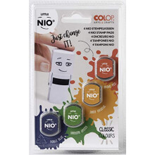 Little NIO Classic Ink Pads - Pack of 4 | NIL099 | Pack of 4 colours: Noble Blue, Smooth Green, Shiny Orange & Brave Red