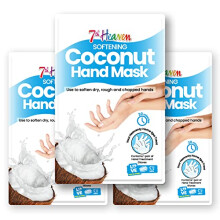 Softening Coconut Hand Mask Multipack (Pack of 3) with Shea Butter to Soften Dry, Rough and Chapped Hands (3 Pairs of Hand Treatment Gloves)