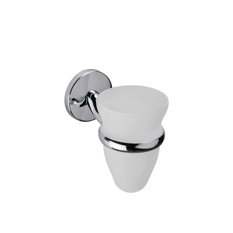 Croydex Hampstead Wall Mounted Tumbler & Holder With Zinc Alloy Construction, Chrome