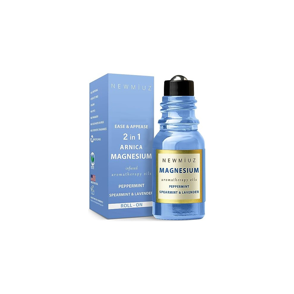 Migraine Roll on Stick Headache Magnesium Arnica Montana Oil Peppermint Eucalyptus Lavender Spearmint Essential Oil Roller Bruise Stress Relief Gifts